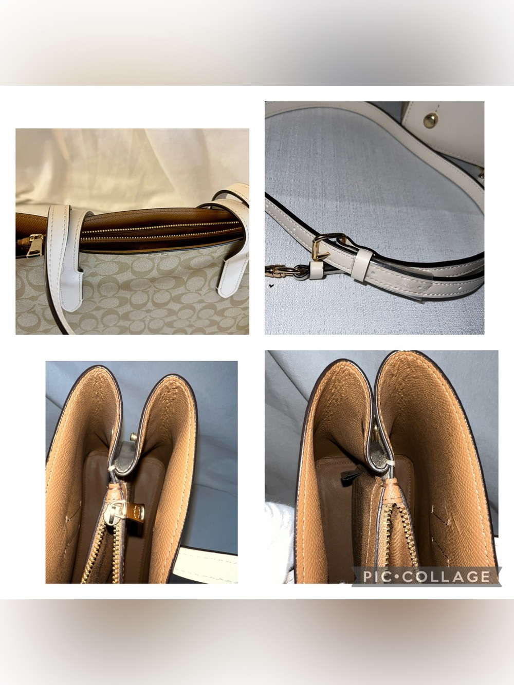 Coach Signature Canvas Tote with Gold-tone Hardware - Picture 10 of 16